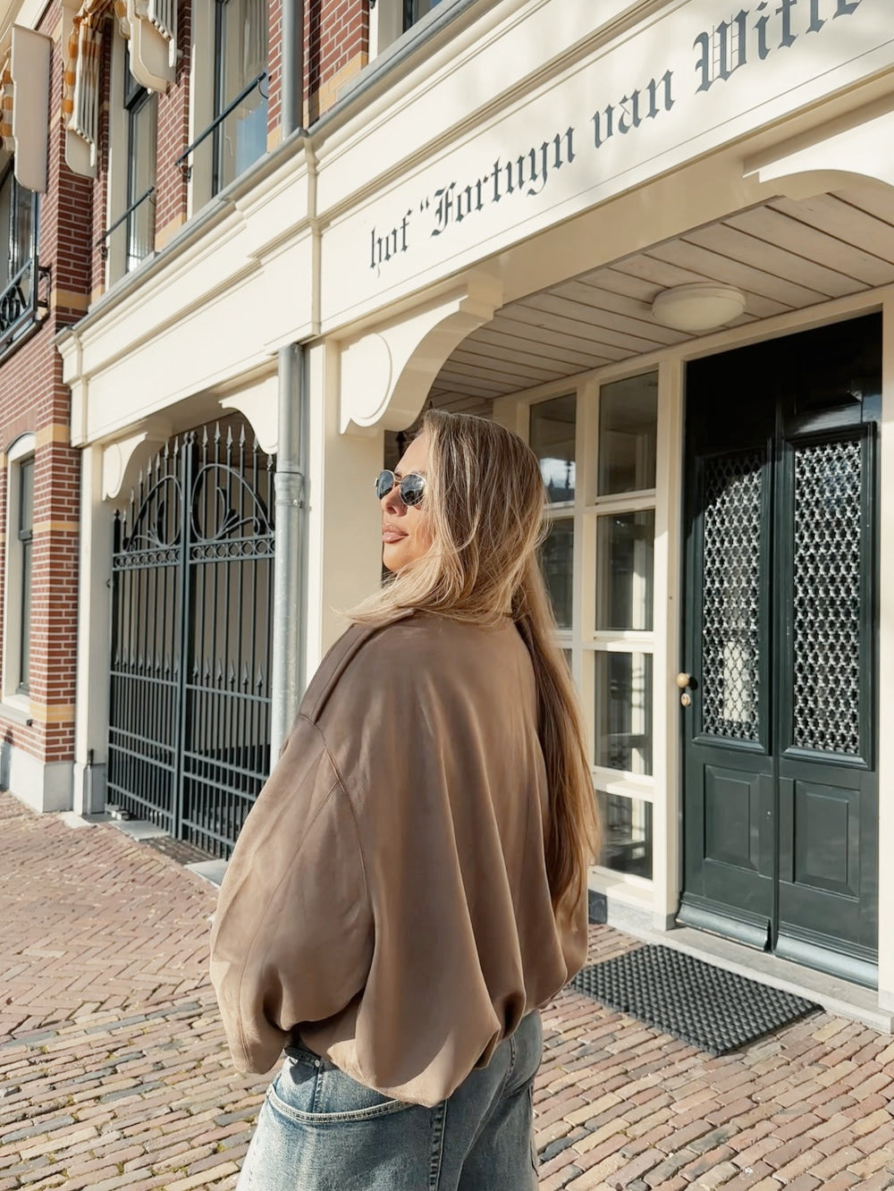 Zr model faux suede bomber jacket