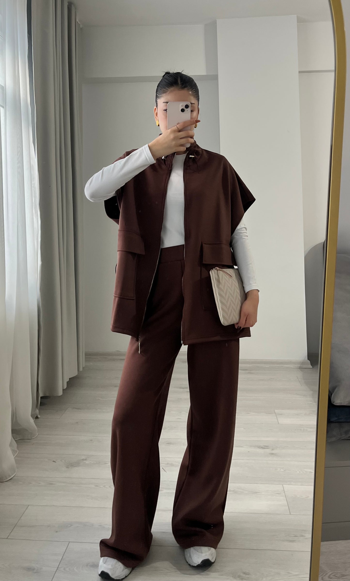 oysho fabric sleeveless double pocket co-ord set