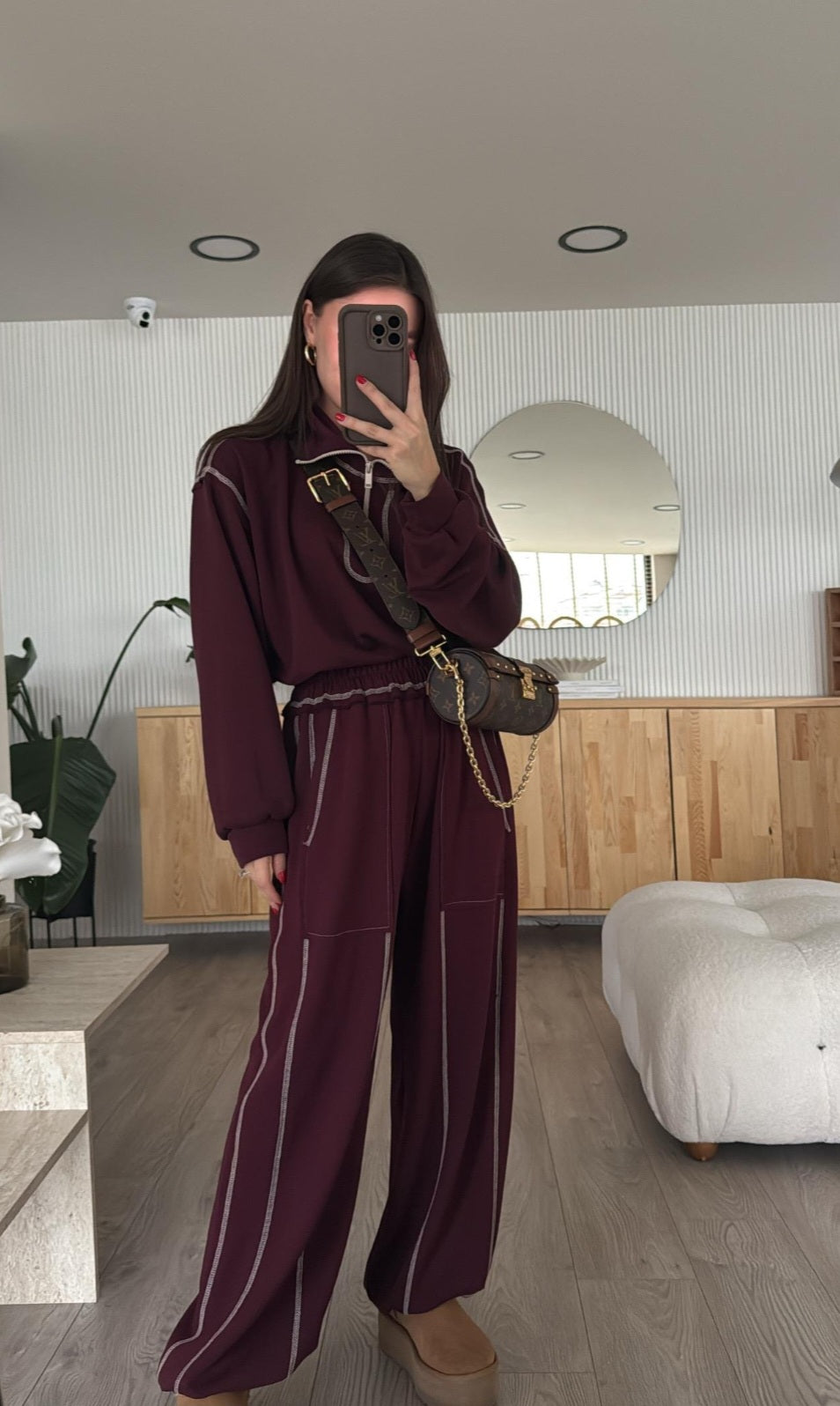 Oysho fabric tracksuit with stitching details