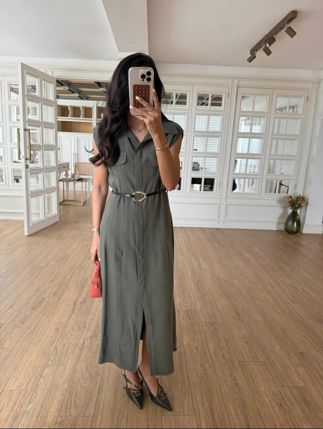 Tencel belted dress
