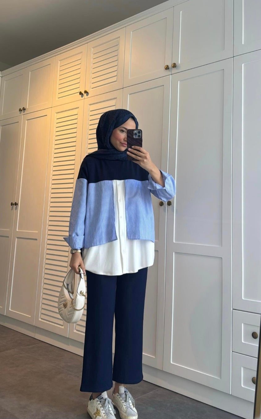 Modal cotton tracksuit with shirt details