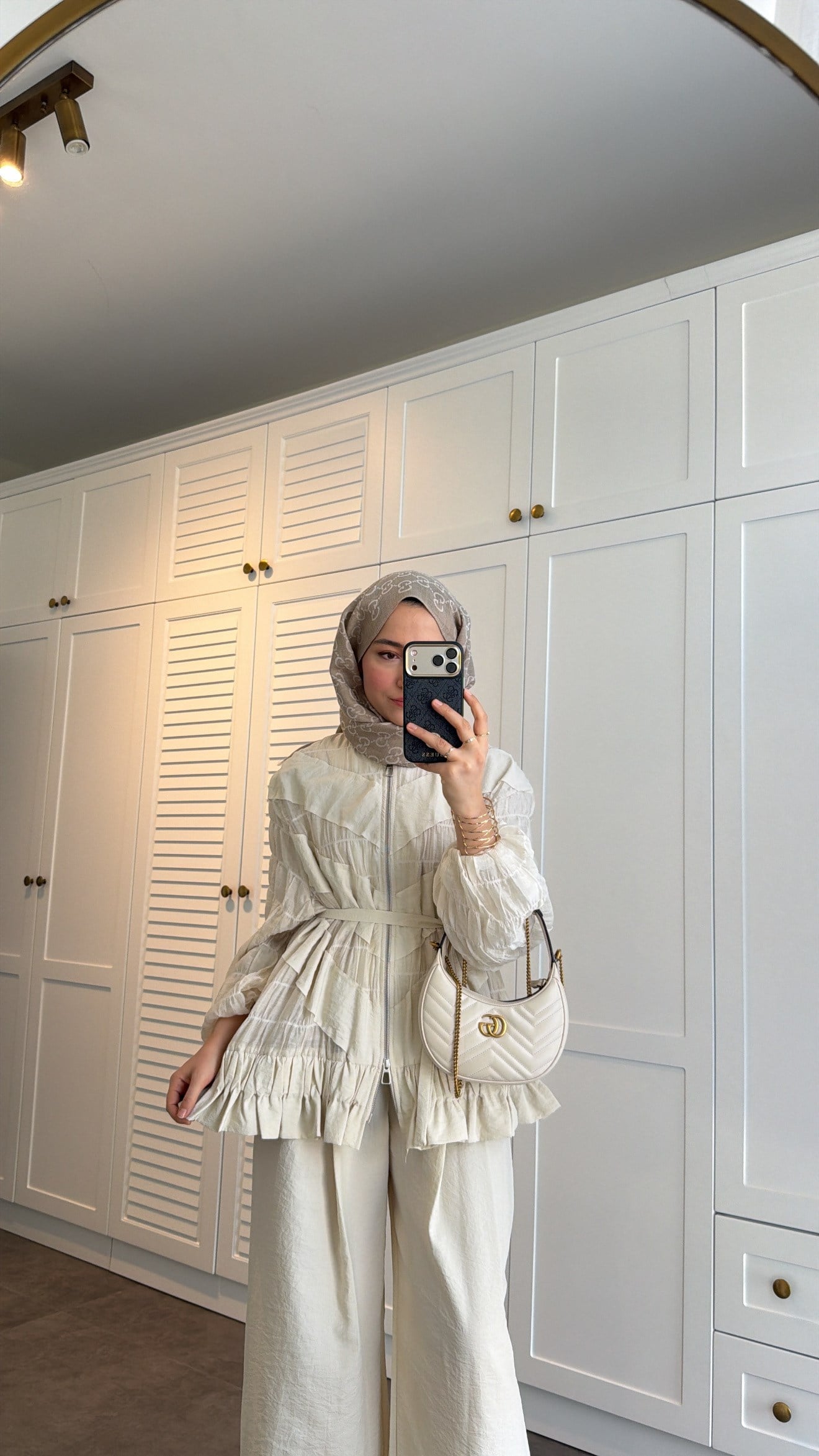 belted zipper crinkle jacket ,waistband wide leg trouser co-ord set