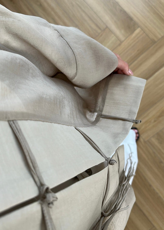 Chinese Buttoned Transparent Shirt Khaki