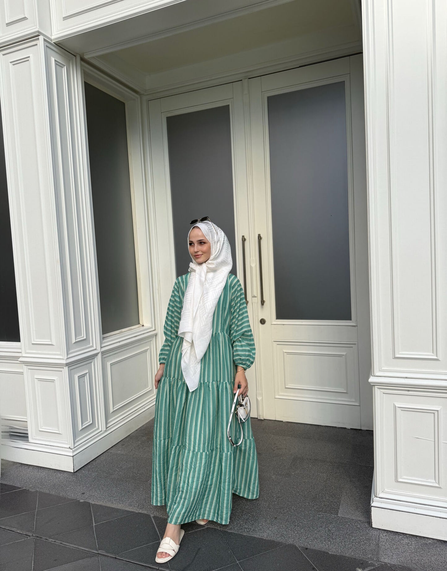 Striped boheme dress