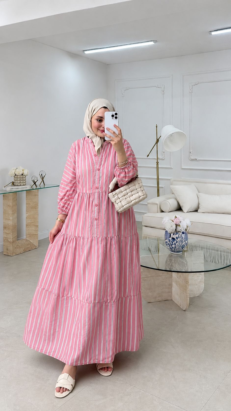 Striped boheme dress
