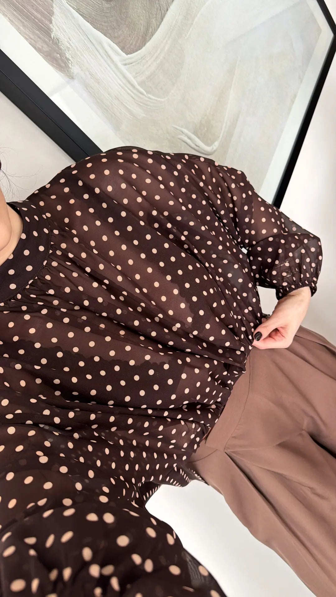 CHIFFON POLKA DOT BLOUSE
