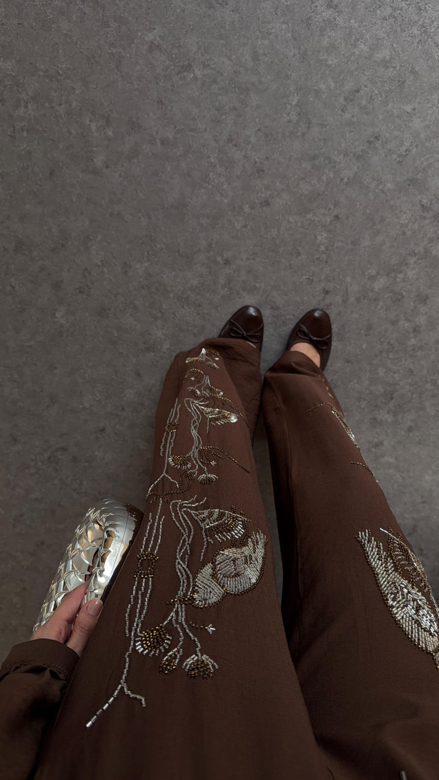 Embroidered and Beaded Brown Premium Set