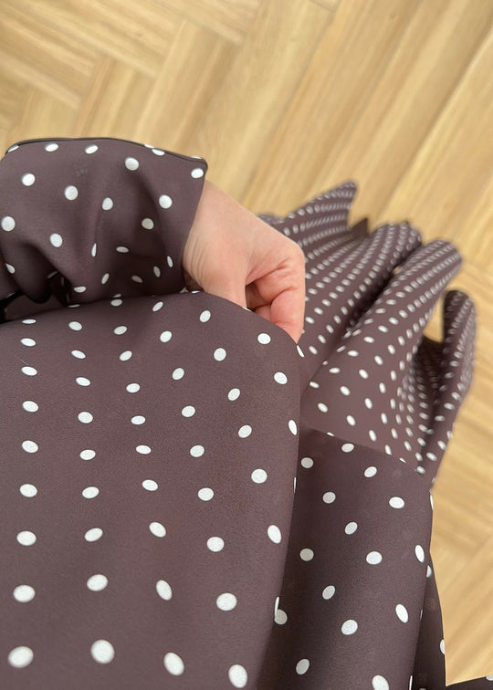 Polka Dots Bell Skirt Set - brown
