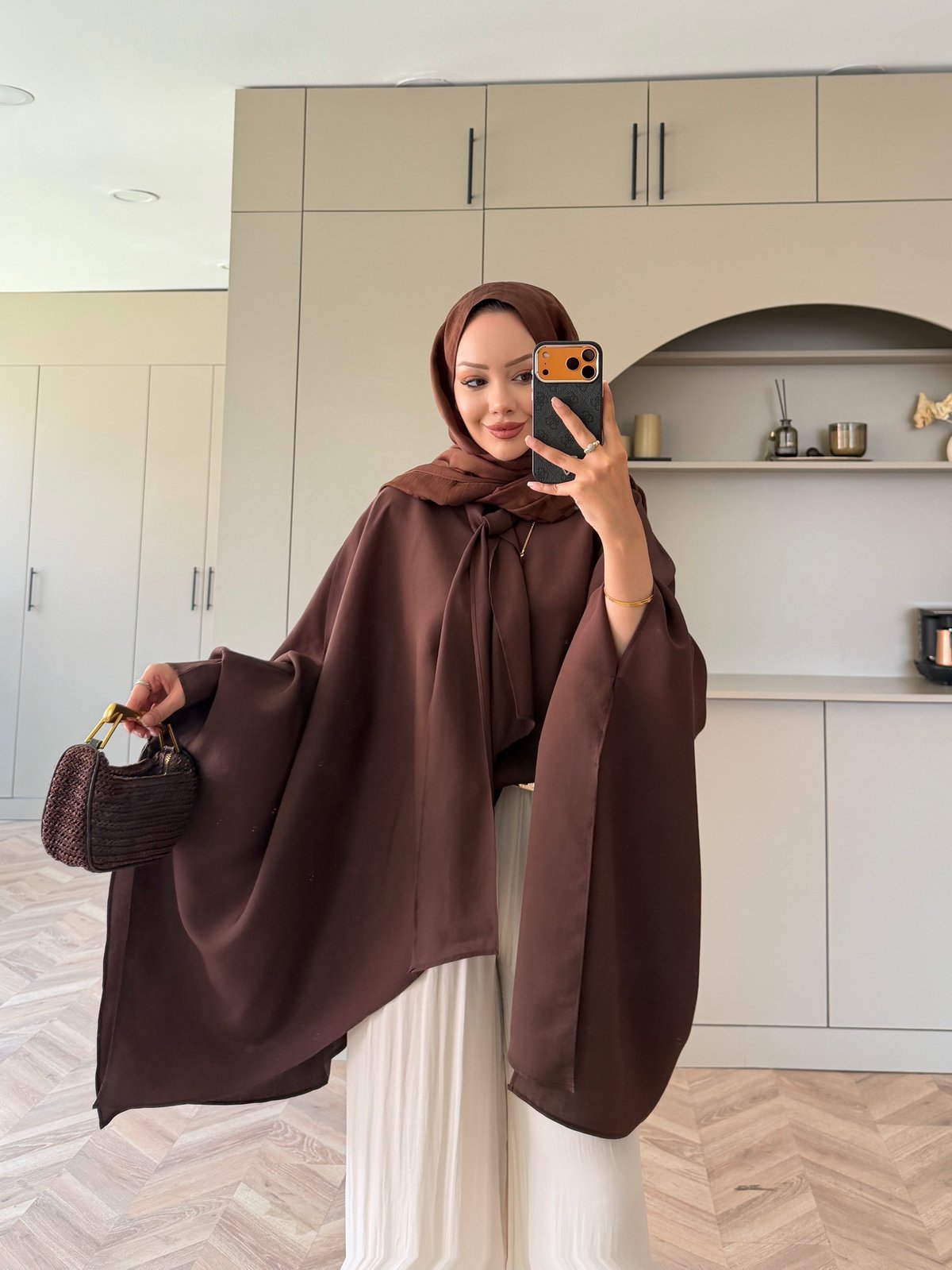 Cape Silky Textured Crepe Blouse