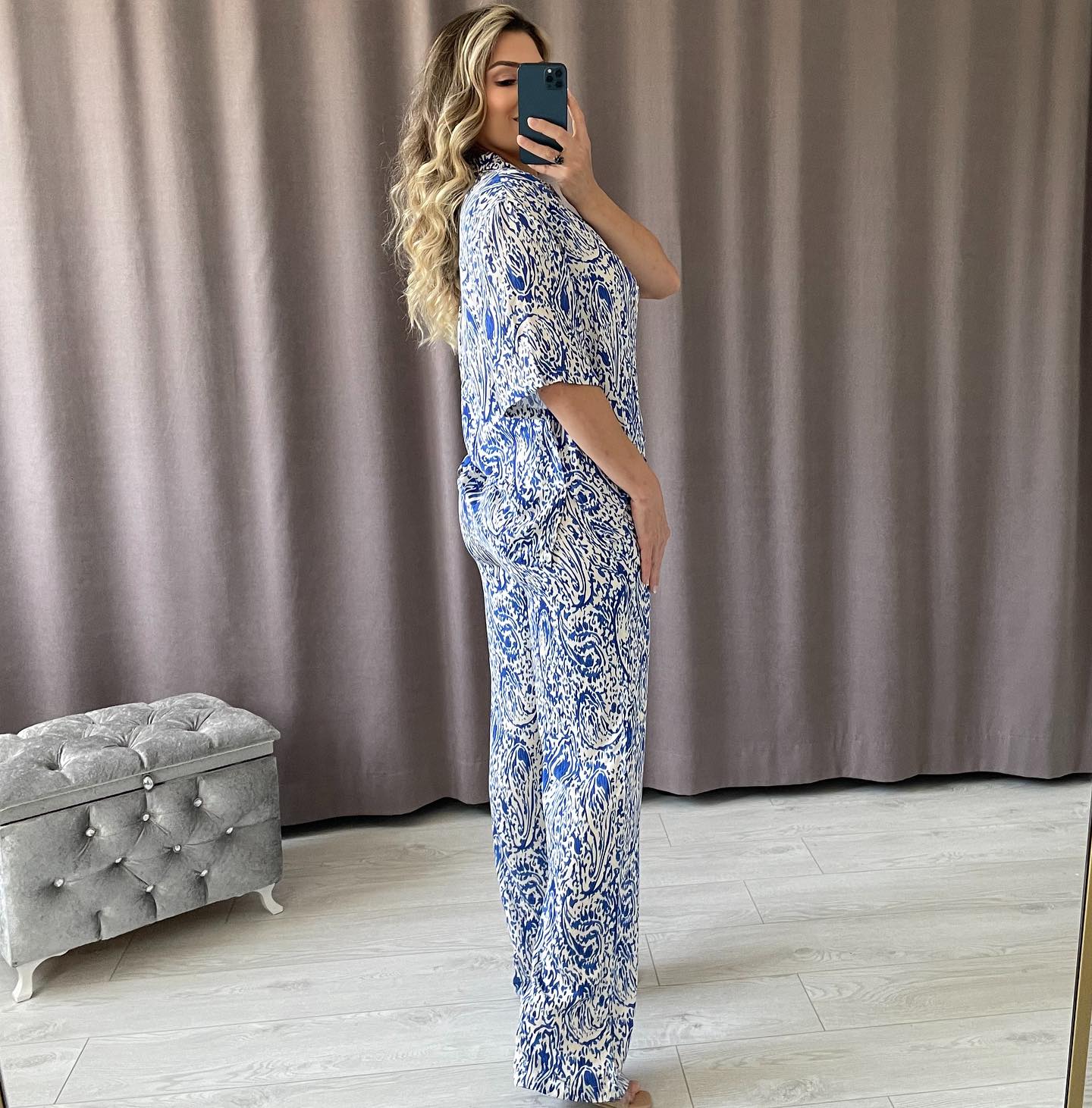 Printed satin co-ord set