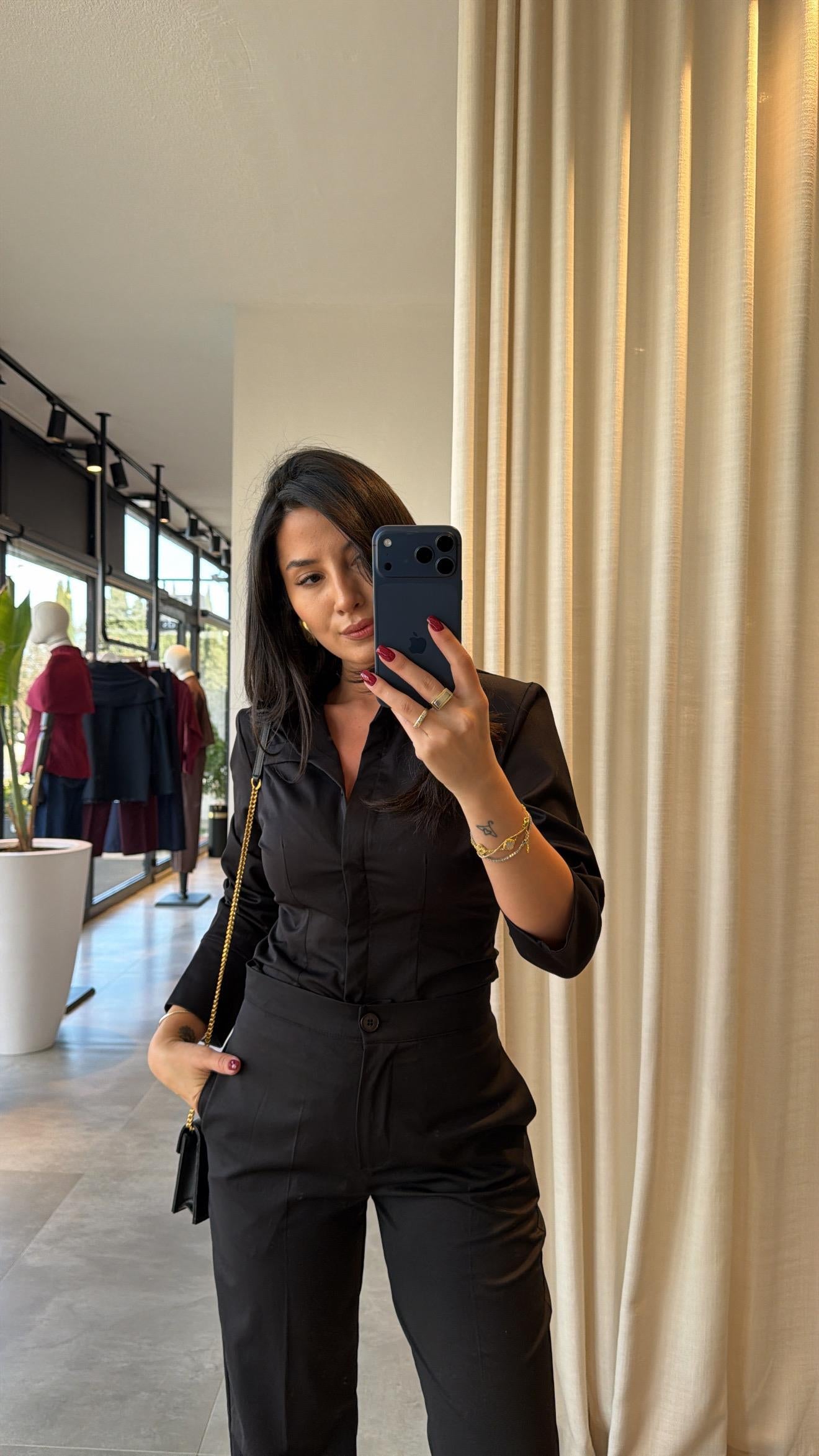 shirt with pleats bootcut trouser co-ord set
