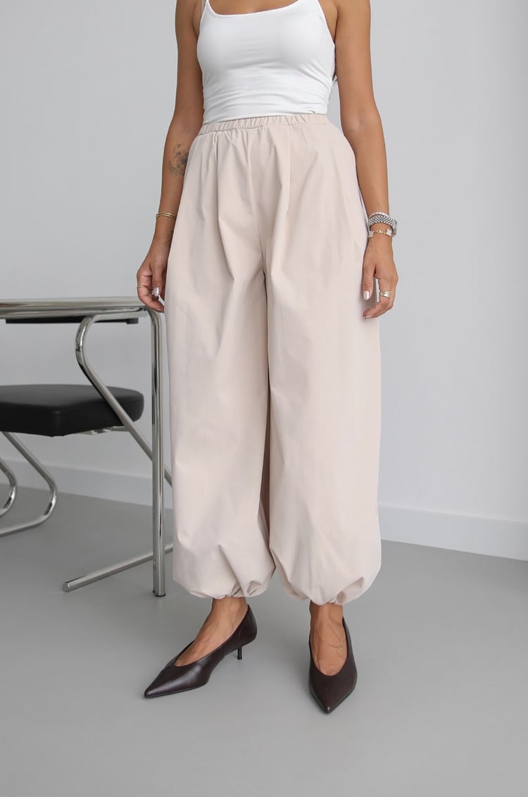 Waist drawstring jacket co-ord set - beige