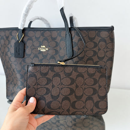 Coach large tote with wallet