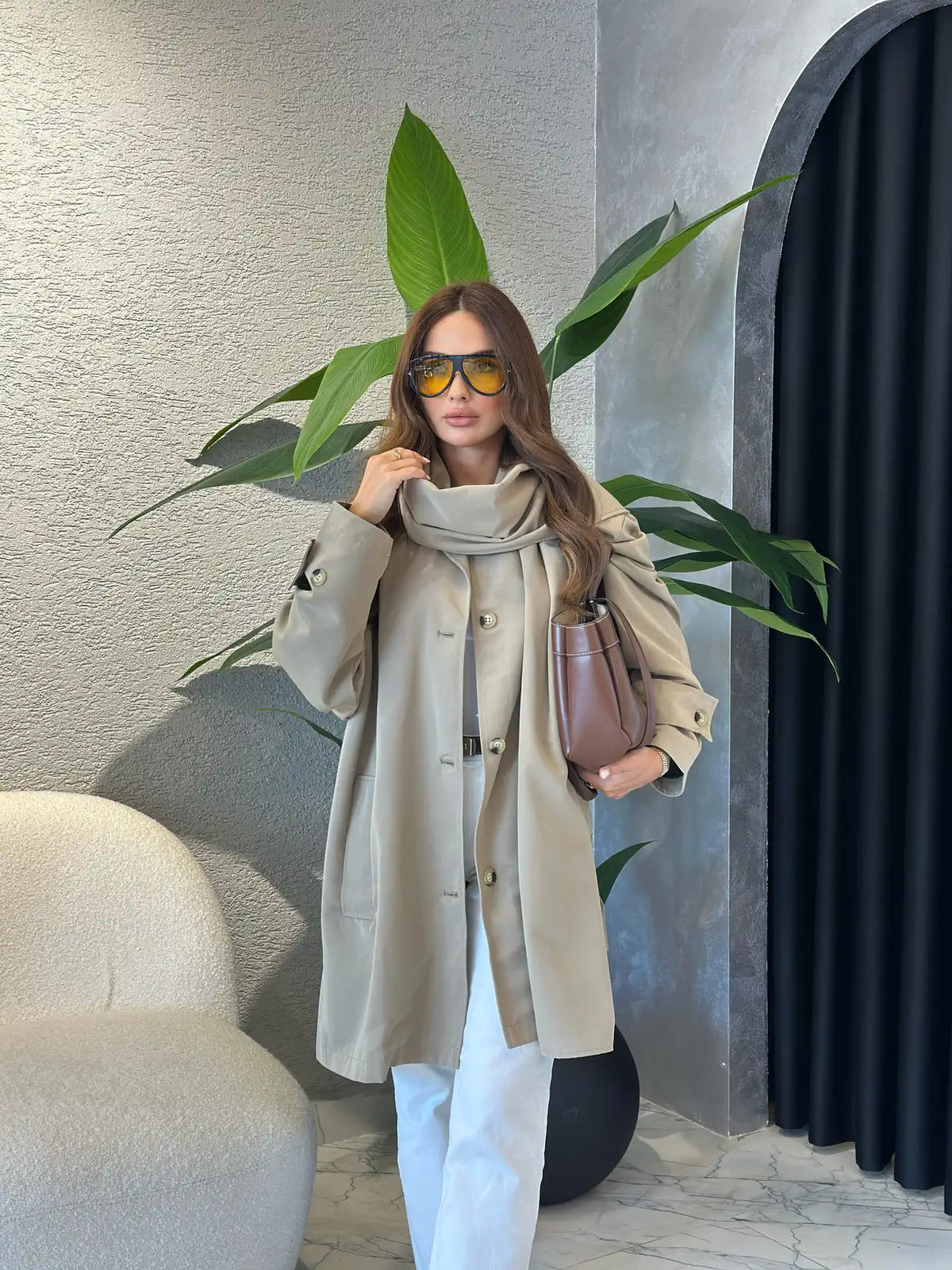 Massimo dutti trenchcoat with removable scarf