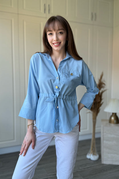 Waist belt Gold Button shirt