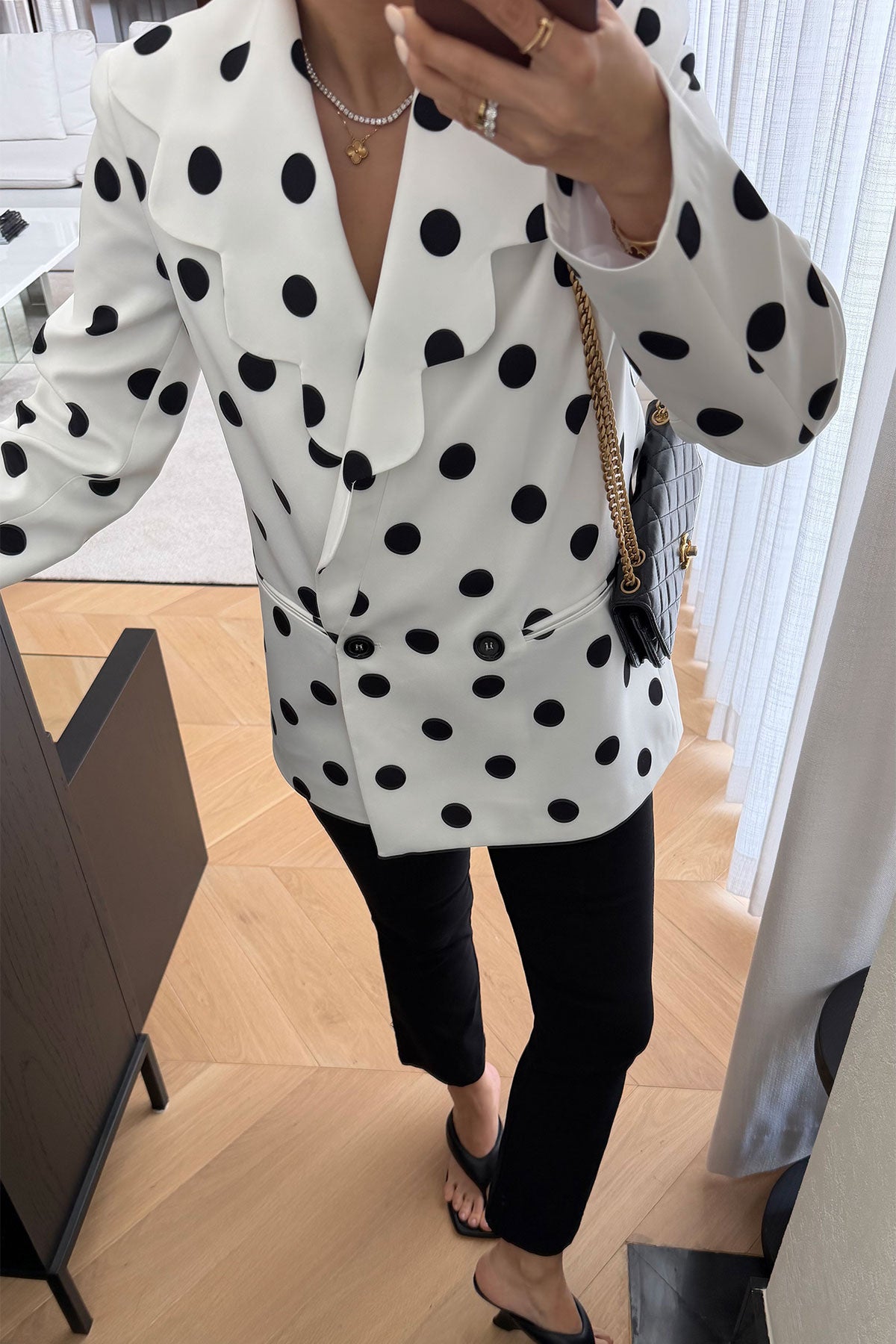 Polka Dot blazer - white