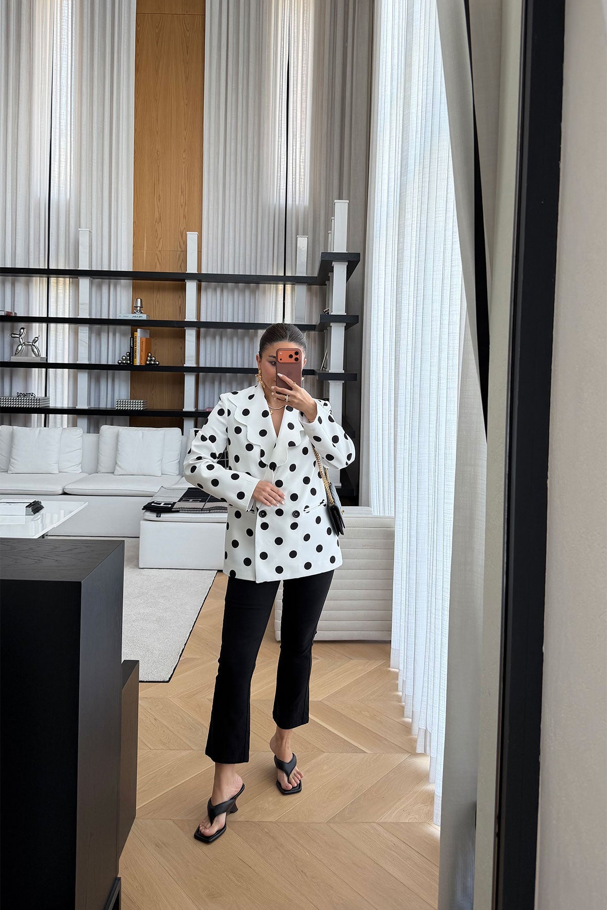Polka Dot blazer - white