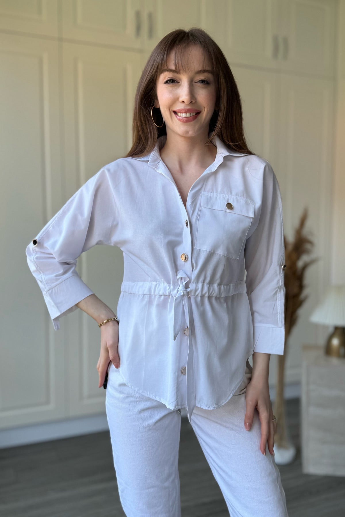 Waist belt Gold Button shirt