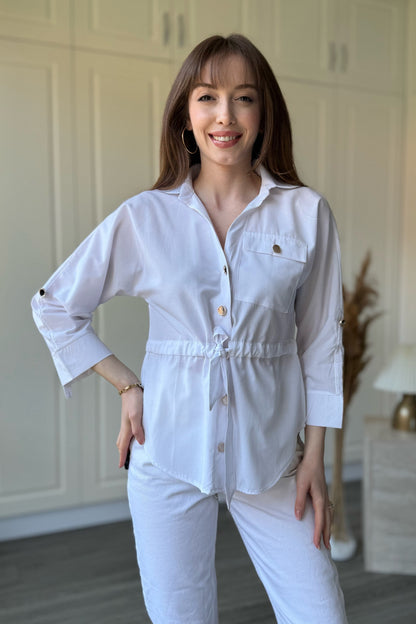 Waist belt Gold Button shirt