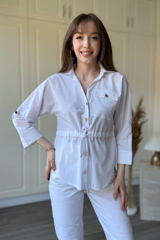 Waist belt Gold Button shirt