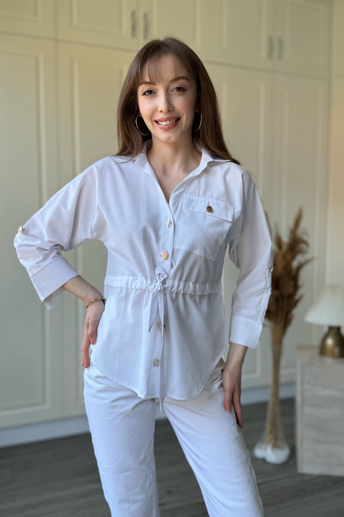 Waist belt Gold Button shirt