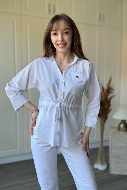 Waist belt Gold Button shirt