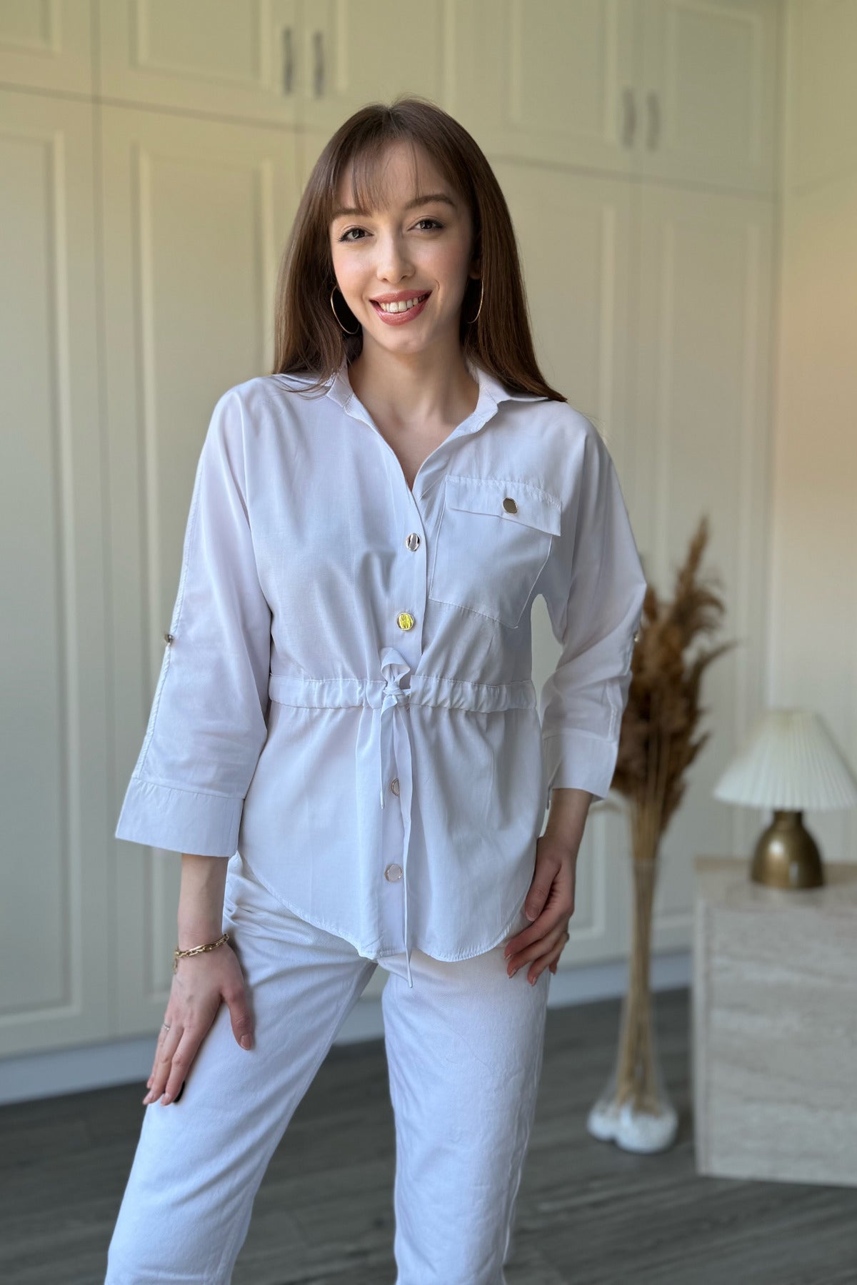 Waist belt Gold Button shirt