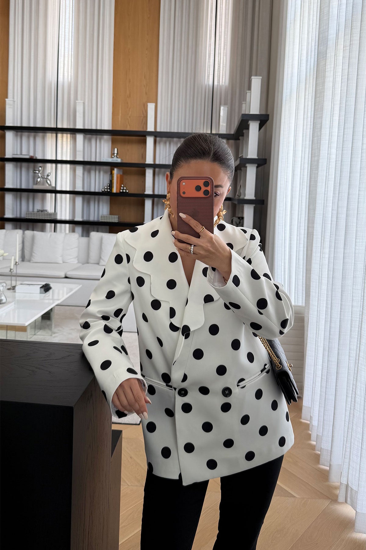 Polka Dot blazer - white