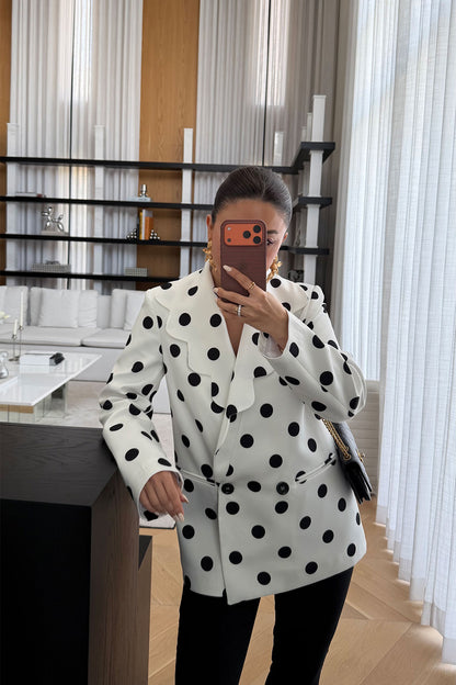 Polka Dot blazer - white