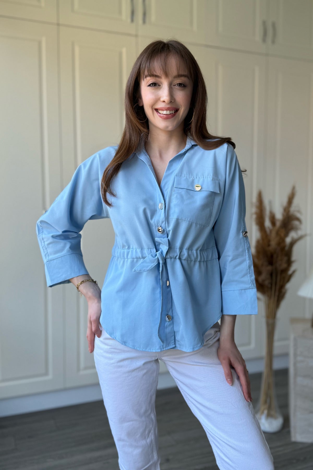 Waist belt Gold Button shirt