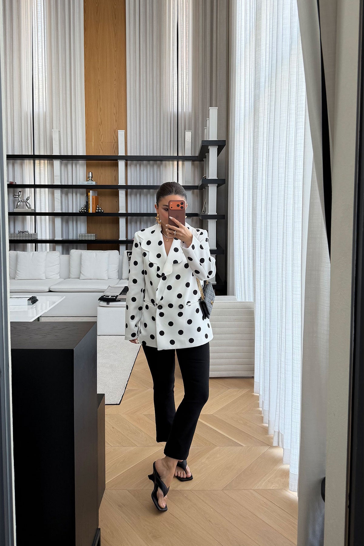 Polka Dot blazer - white