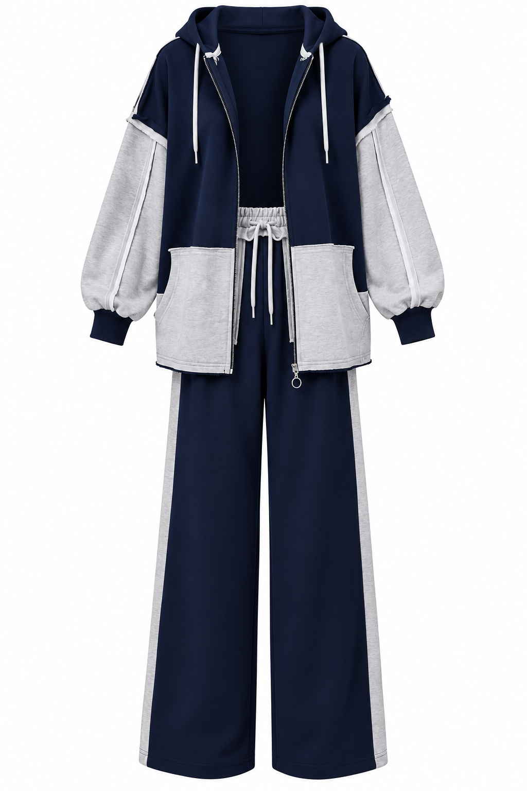 Two-Piece French cotton contrast tracksuit