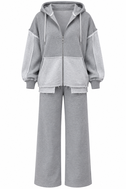 Two-Piece French cotton contrast tracksuit
