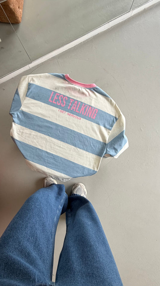 Pink and blue Thick Striped Sweatshir