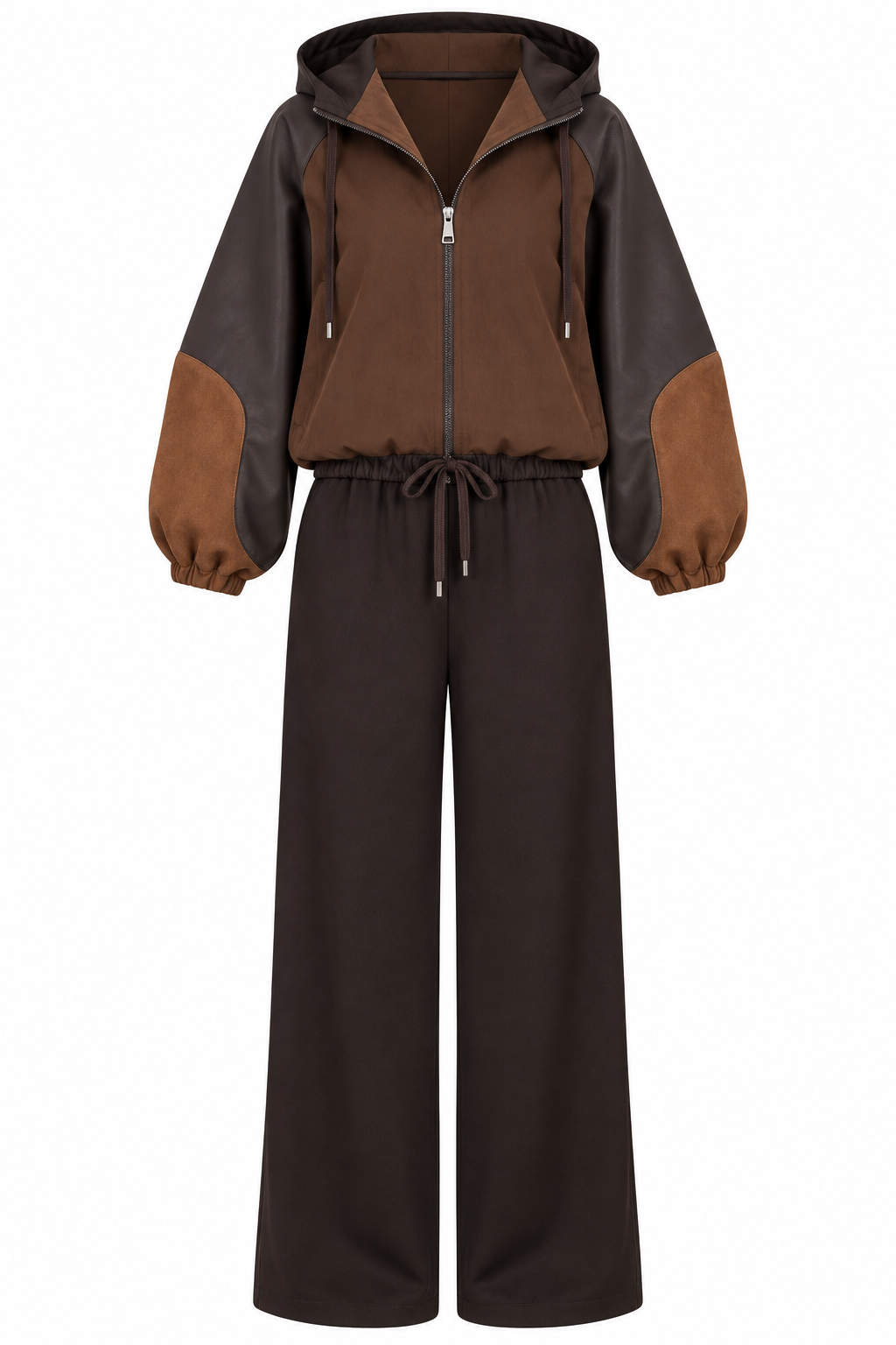 Premium oysho fabric Suit with Leather and suede Details