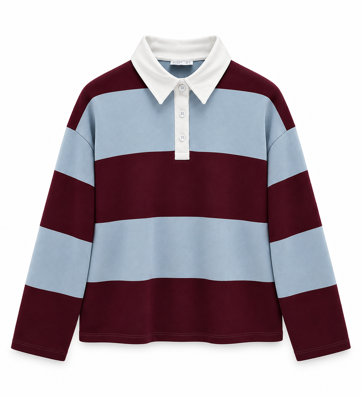 Striped sweatshirt with white collar
