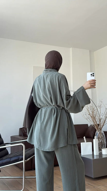 Linen kimono set