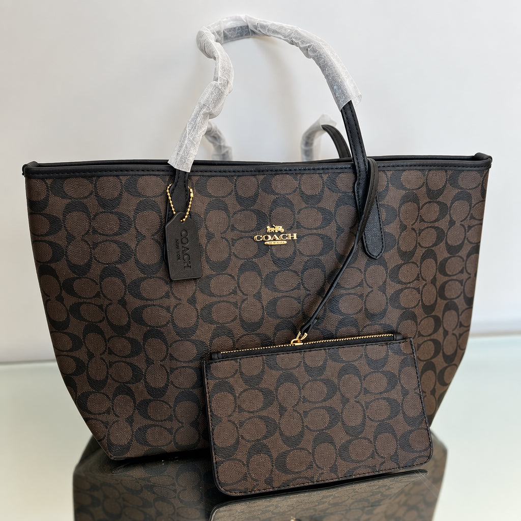 Coach large tote with wallet