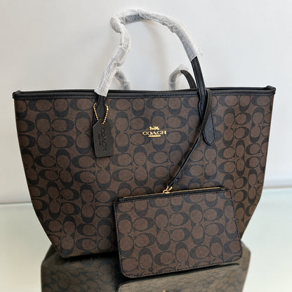 Coach large tote with wallet