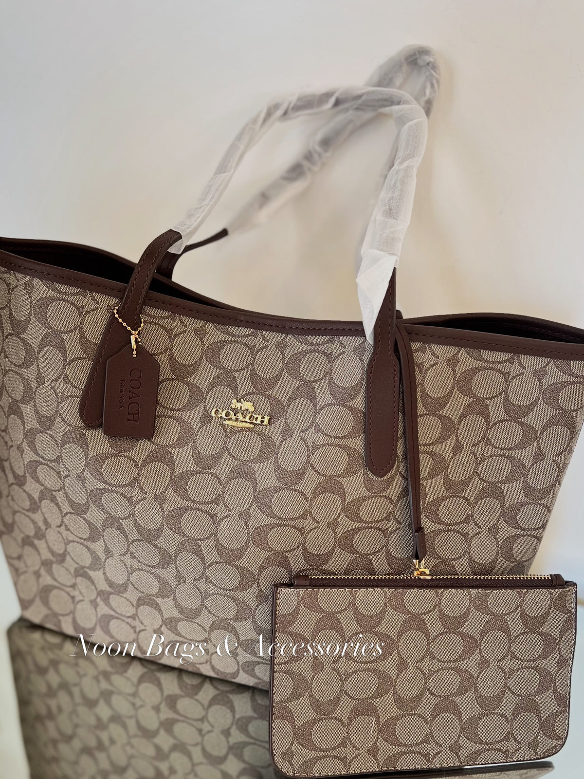 Coach large tote with wallet