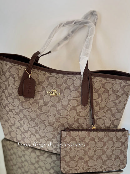 Coach large tote with wallet