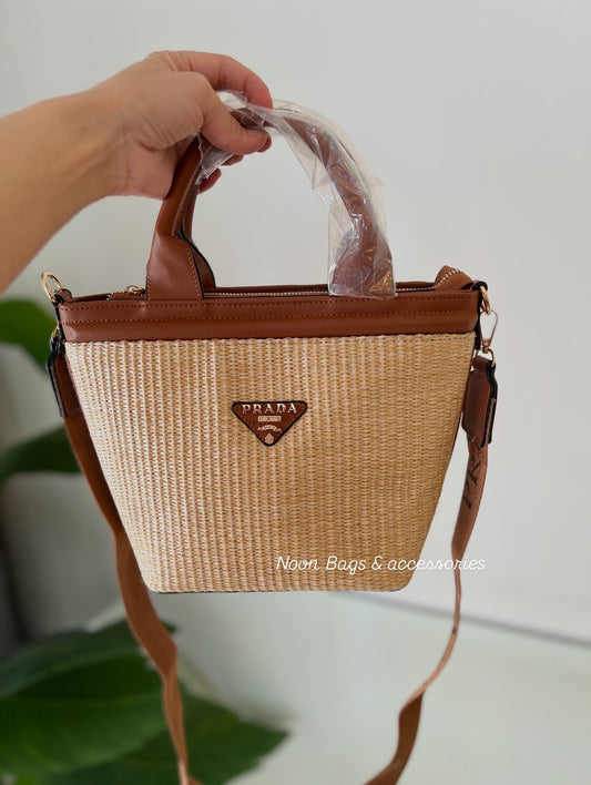 Prada straw tote bag