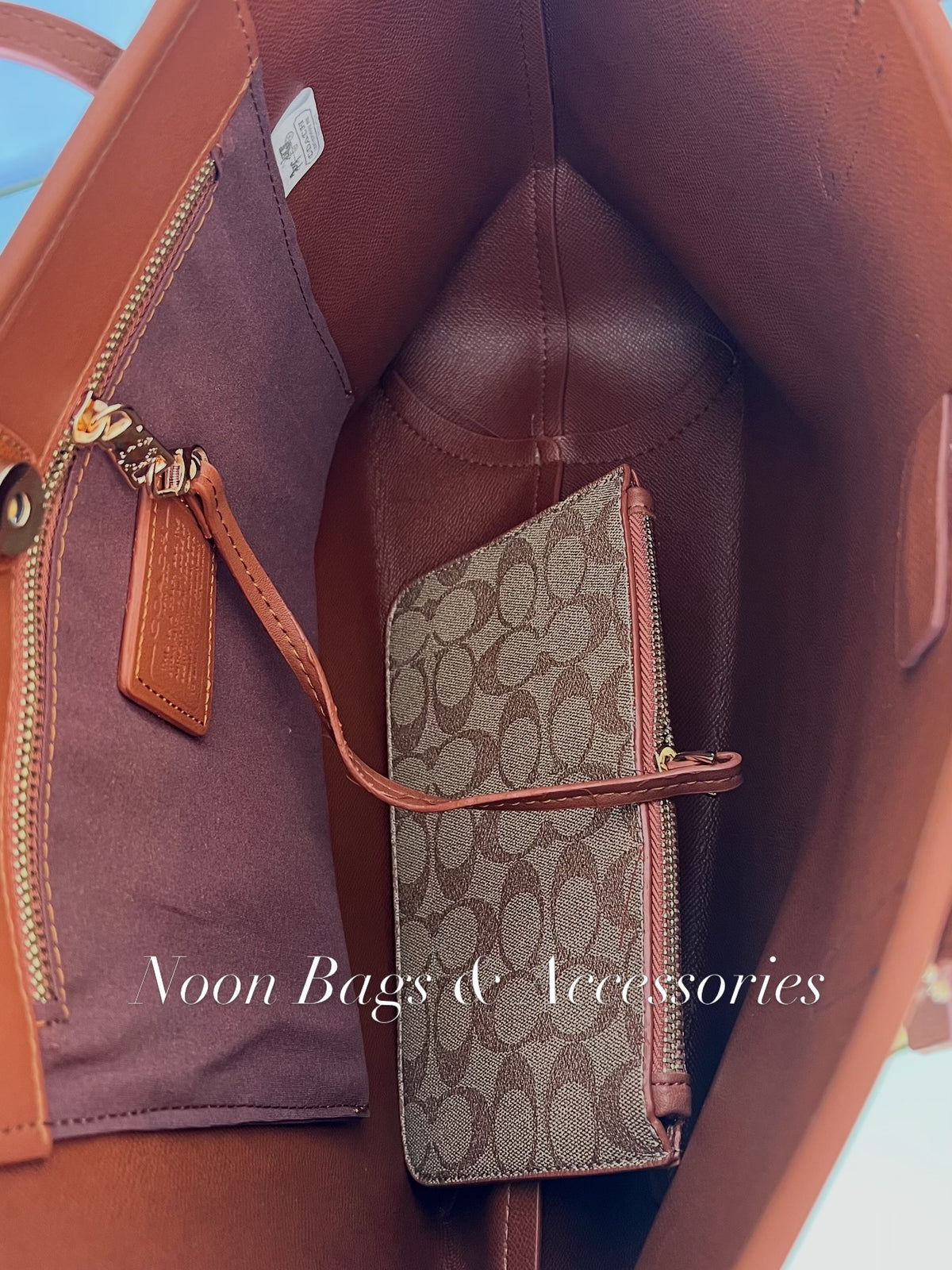 Coach large tote with wallet