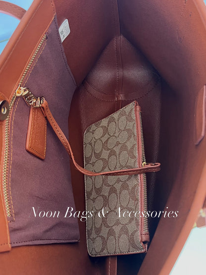 Coach large tote with wallet