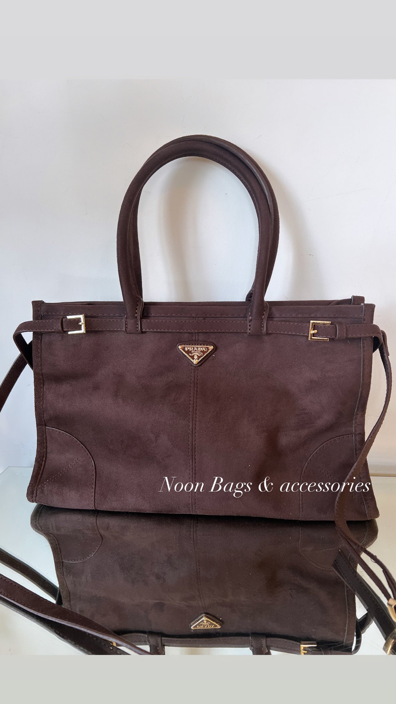Prada suede tote bag
