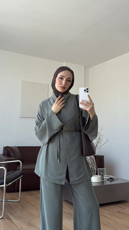Linen kimono set
