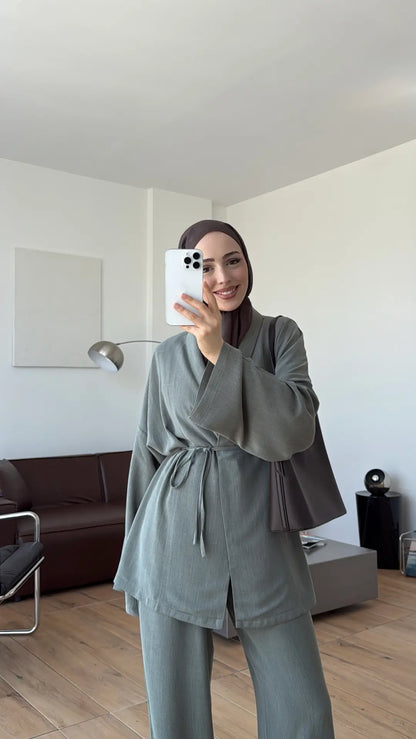 Linen kimono set