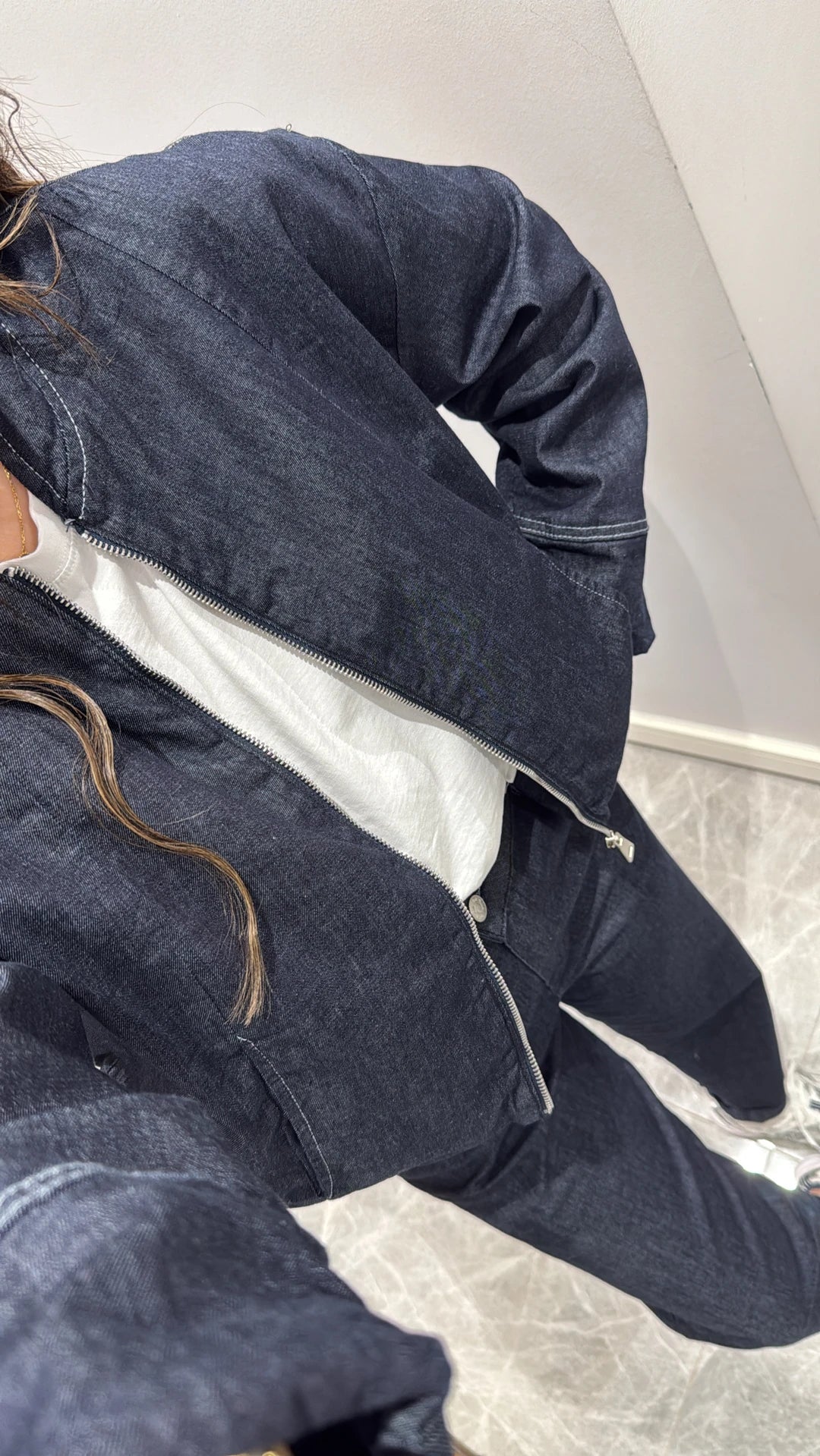 Bomber jeans jacket Co-ord set