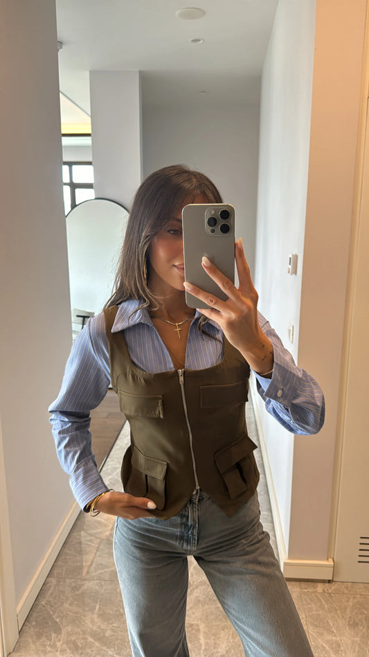 Shirt with attached vest