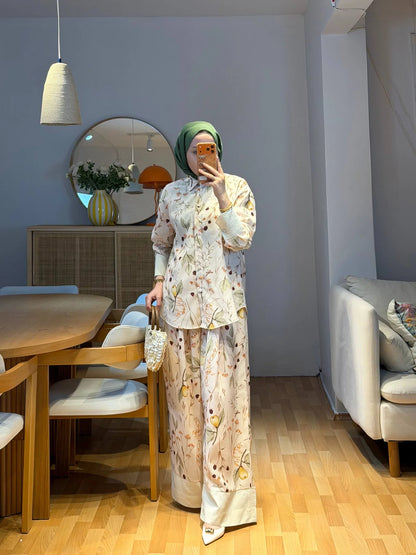 Printed linen co-ord set